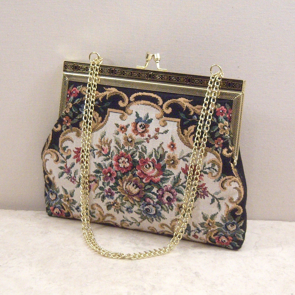 Vintage Tapestry Bag 1980's