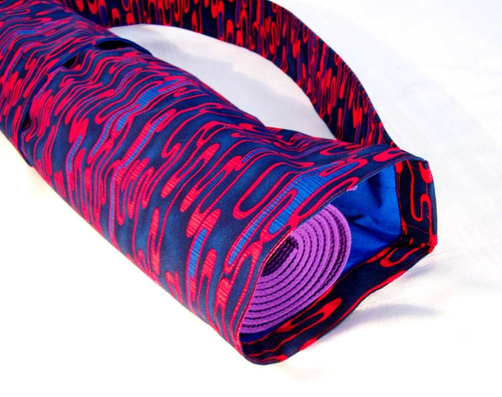 Yoga Mat Carrier - Red/Blue Swirls