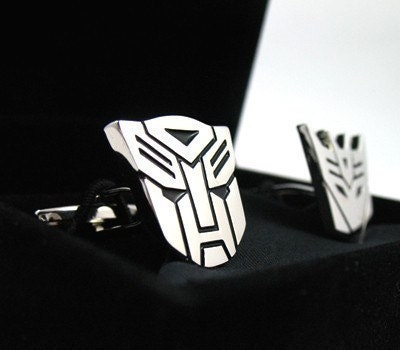 Mens Cufflinks- Autobot Optimus Prime and Decepticon Megatron, with a Gift Box