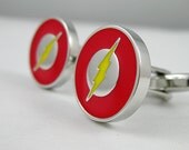 Mens Cufflinks-Fashion Cufflinks, The Flash Design, with a Gift Box