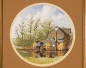 The Calmness of the  Watermill - John Clayton - Framed Cross Stitch Picture