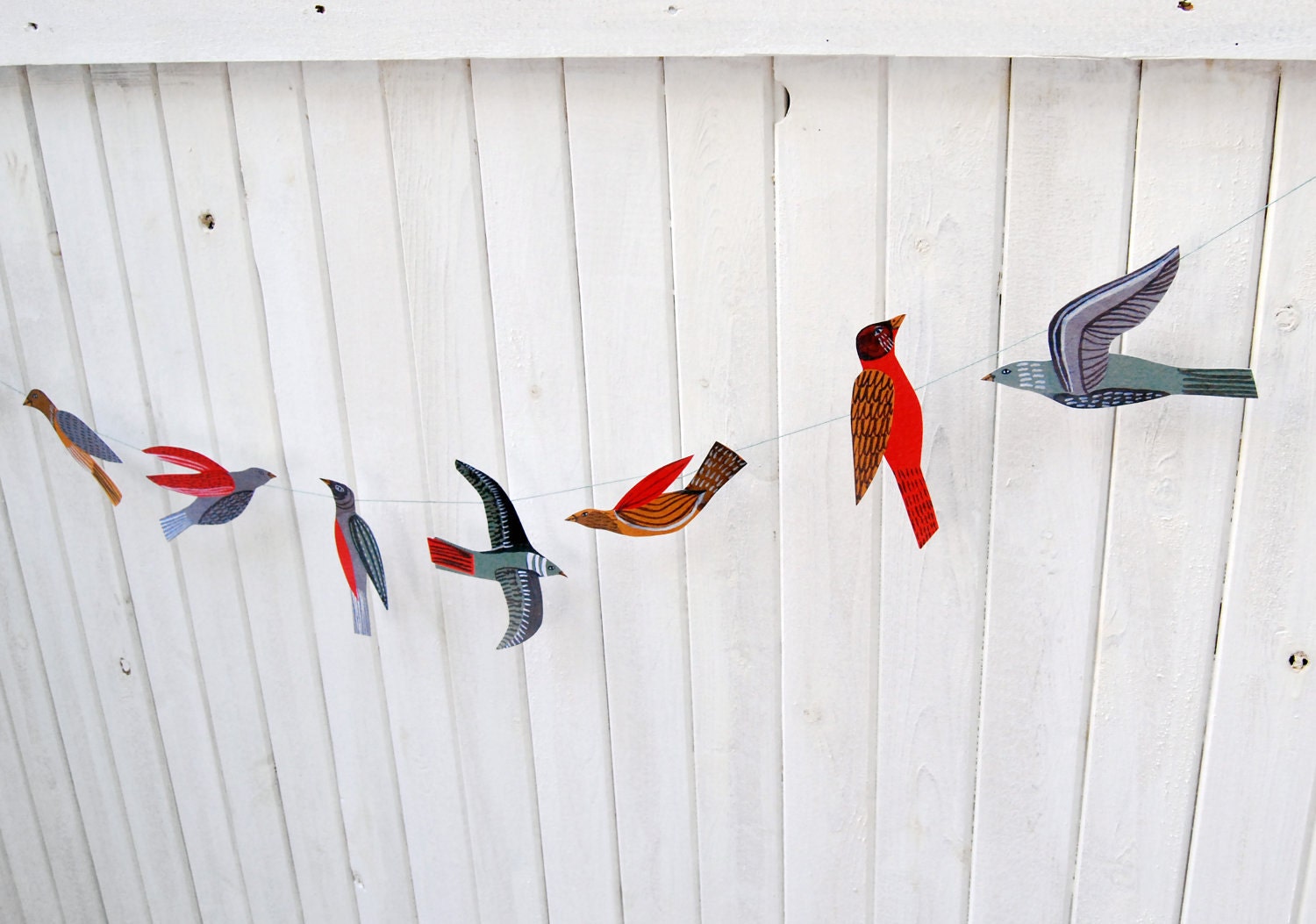 illustrated bird garland