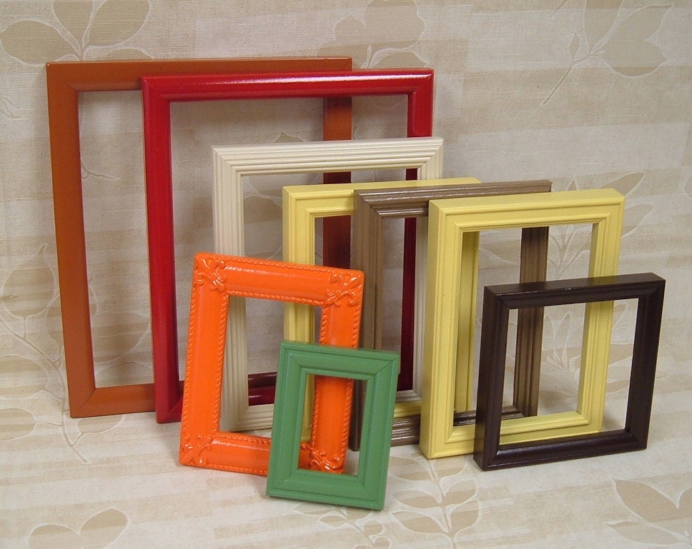 RESERVED for "B" Picture Frames Set Shabby Chic Picture Frames Autumn Fall Home Decor Rustic Nature Collection Gallery Wall Art B12
