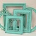 Picture Frame Shabby Chic Picture Frames Set Turquoise Aqua Ornate Cottage Wall Decor