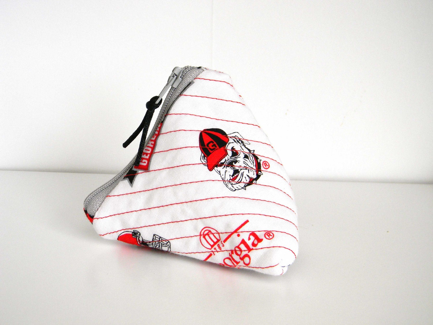 Georgia Bulldog Coin Purse Change Triangle UGA College