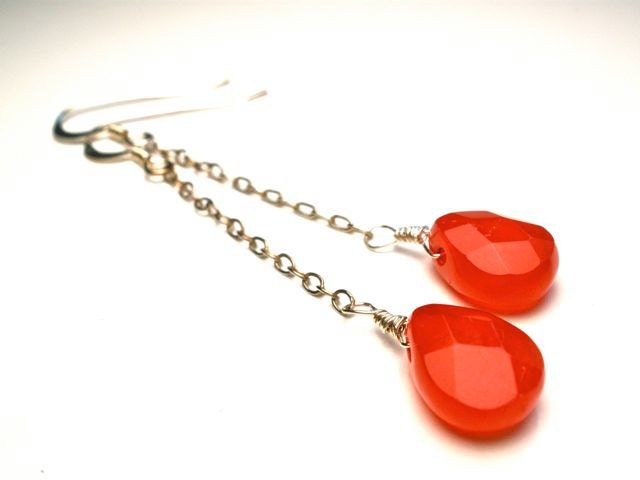Fuchsia Jade Dangle Earrings