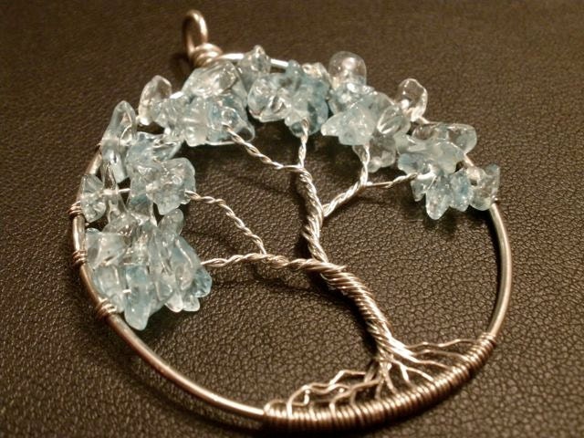 Blue Topaz Tree of Life Pendant