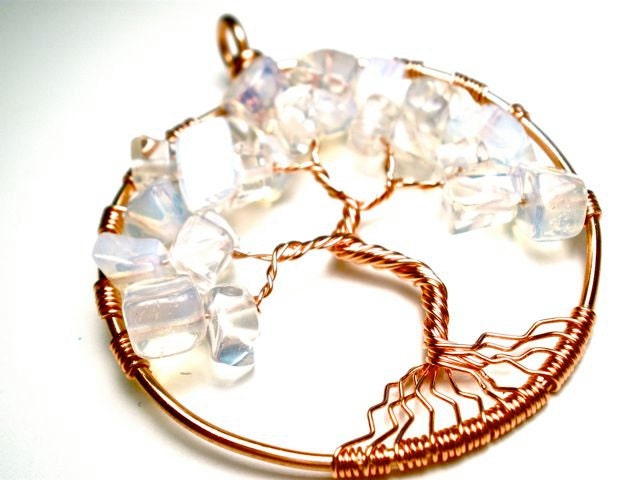 Opalite Tree of Life Pendant in Copper
