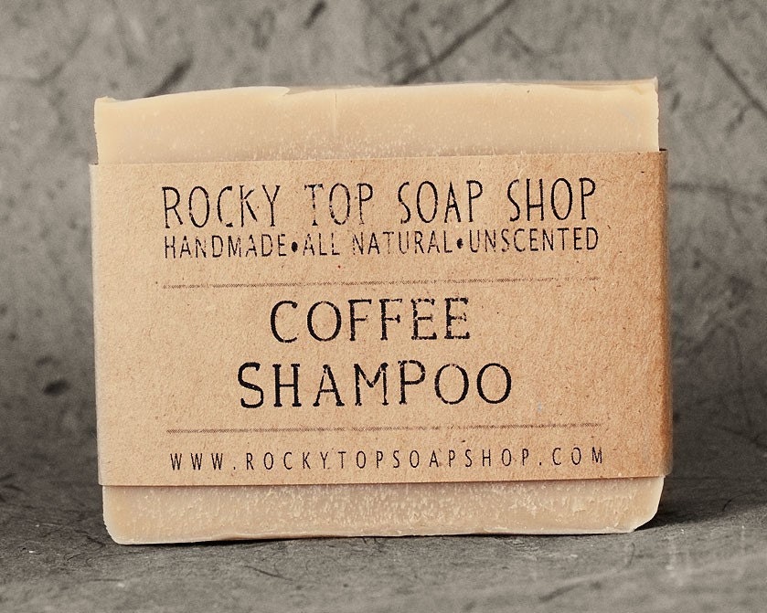 Solid Shampoo Bar with Coffee- All Natural Soap, Unscented Soap, Handmade Soap, Cold Process Soap, Vegan Soap