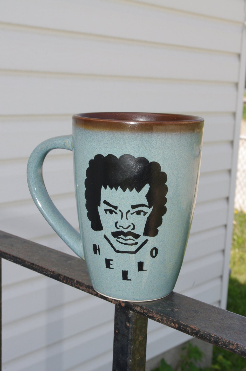 BLUE AND BROWN Lionel Richie Coffee Mug (15 oz)