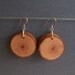 Wooden Earrings, Round Birch Wood