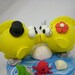 Custom Yellow Tang Fish Love Wedding Cake Topper with Ocean Base - for Summer Ocean Theme Wedding