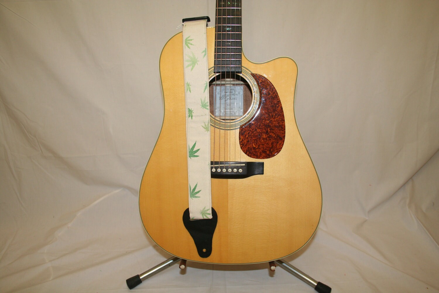 Items similar to Quiltnips original Marijuana Pot Leaf Guitar Strap in natural on Etsy