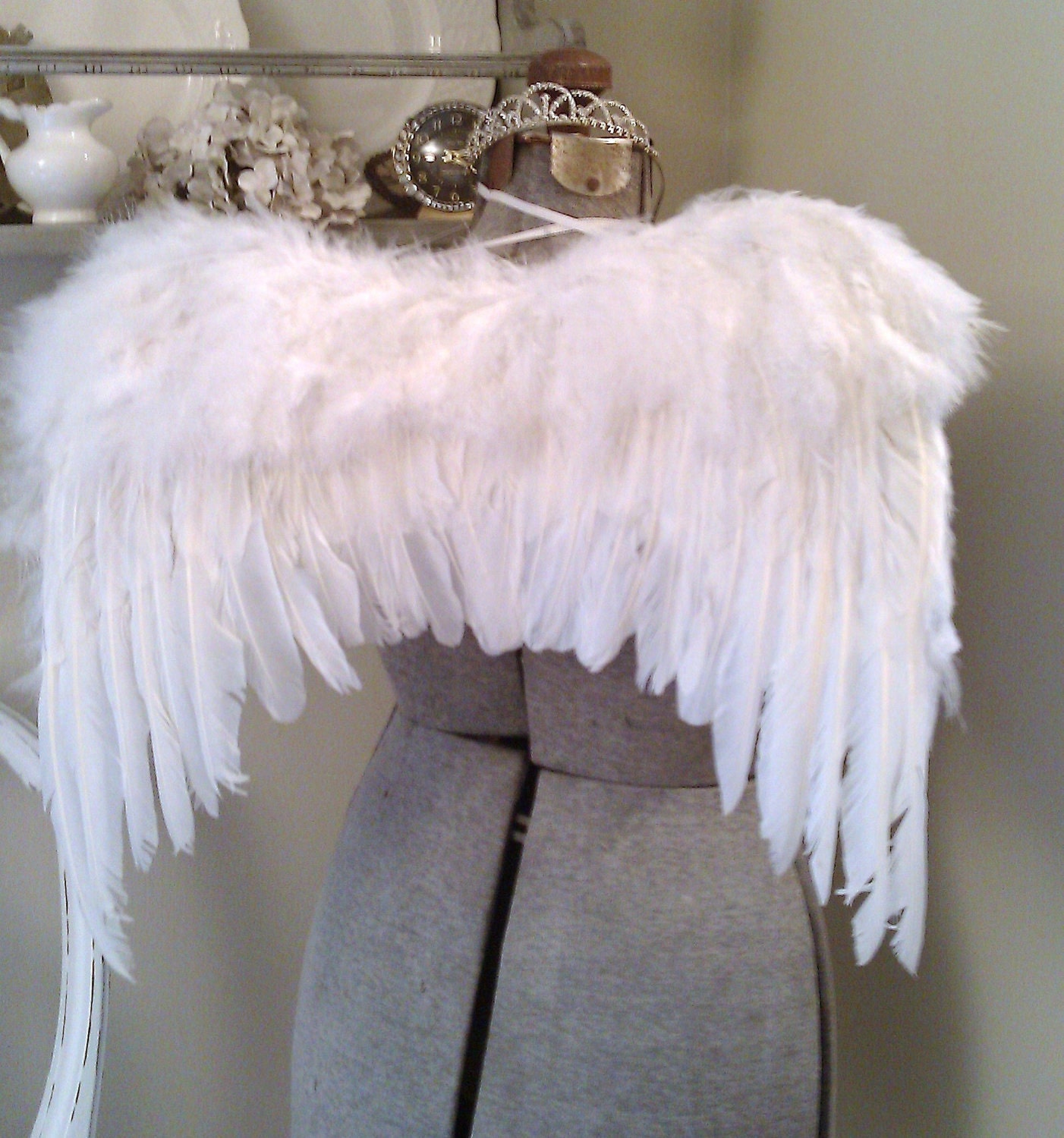 RESERVED for Sharon Only Large Fluffy Romantic Angel Wings