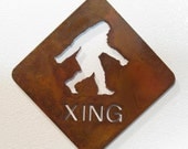Bigfoot Crossing Steel Refrigerator Magnet