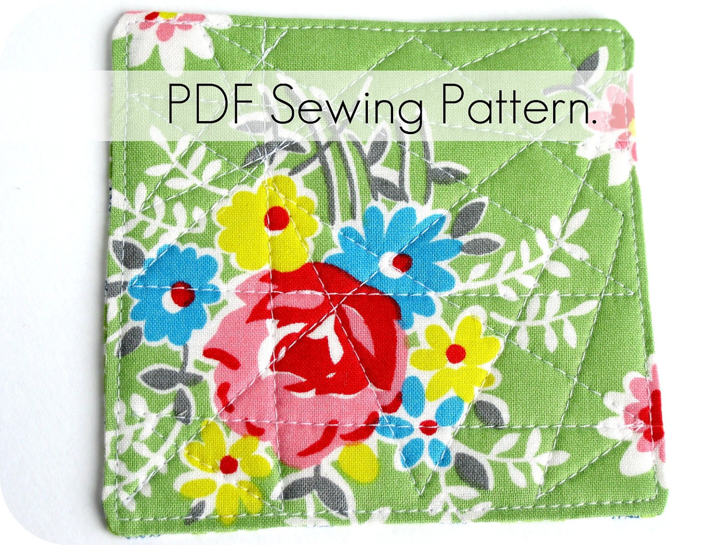 Pattern: Coasters -- Reversible Quilted Quickie Tutorial and Sewing Pattern in PDF format.