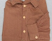 Brown Plaid Shirt 16" Neck Men's Civil War NSSA Western S101