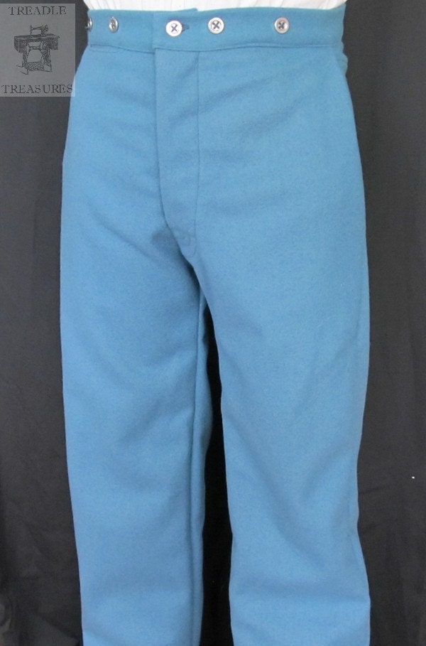 Civil War Button Fly Mens Wool Military Pants Trouser Sz 44