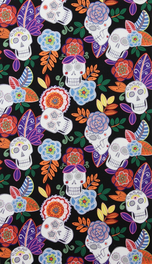 Jardin de los Muertos from Alexander Henry Day of the Dead Dia de los Muertos fabric