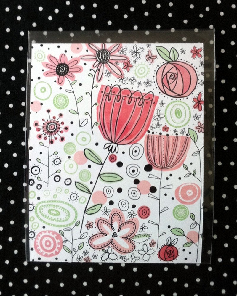 Pink Flowers Mini Print