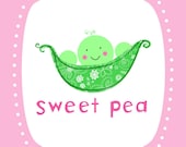 Sweet Pea Wall Art Print- Pink