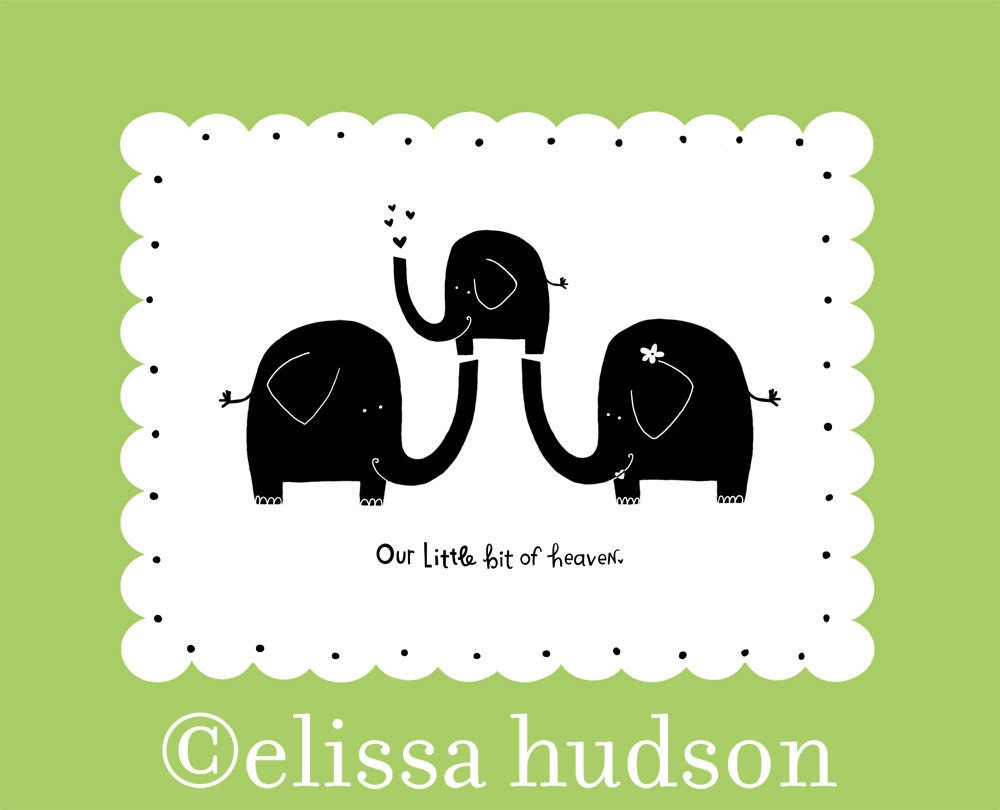 Animal Series Wall Art Print- Elephant Family