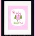 Night Owl Nursery Wall Art Print- Pink