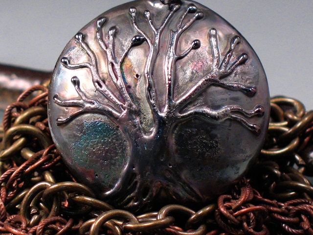 Dark side of the Moon - Handmade Lampwork Tree Focal Bead By Sra Artist Payton Jett