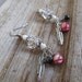 Sale Red And White Metal Feather Earrings