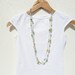 Multi Strand Necklace, Yellow and Green Long Beaded Silver Toggle Necklace