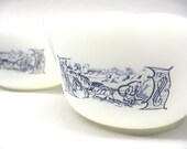 2 Vintage Currier and Ives Bowls Horse Carriage Custard Cups