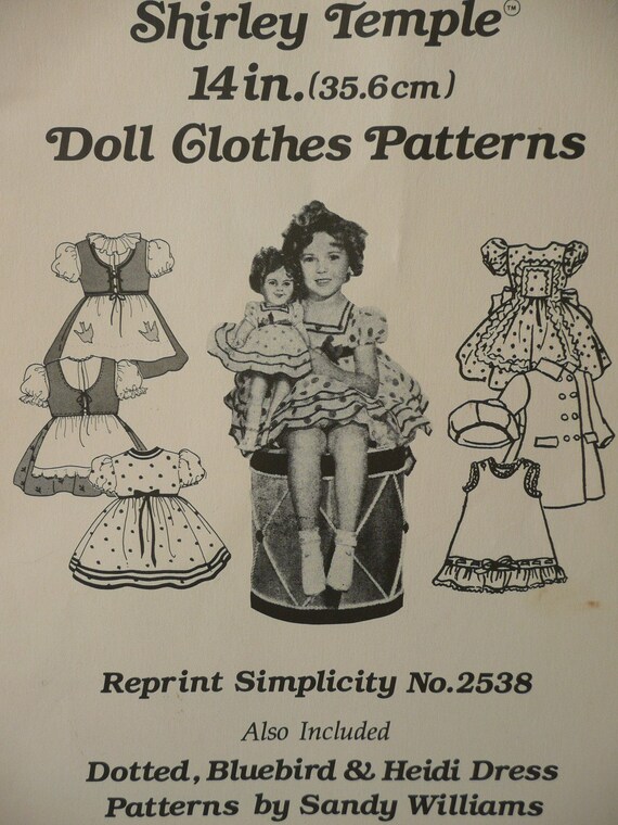 Shirley Temple Doll Clothes patterns by SimplyElegantVintage