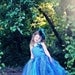 Peacock Flower Girl Dress--Tutu--Satin Corset Top w Handmade Flowers----Weddings-Pageants-Portraits