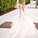 Reserved for Kaley Turner--Lace Flower Girl Dress w Tutu and Detachable Train--Pink Champagne--Perfect for Weddings, Pageants and Portraits