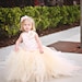 Reserved for Kaley Turner--Lace Flower Girl Dress w Tutu and Detachable Train--Pink Champagne--Perfect for Weddings, Pageants and Portraits