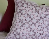 optical circles linen pilow cover red