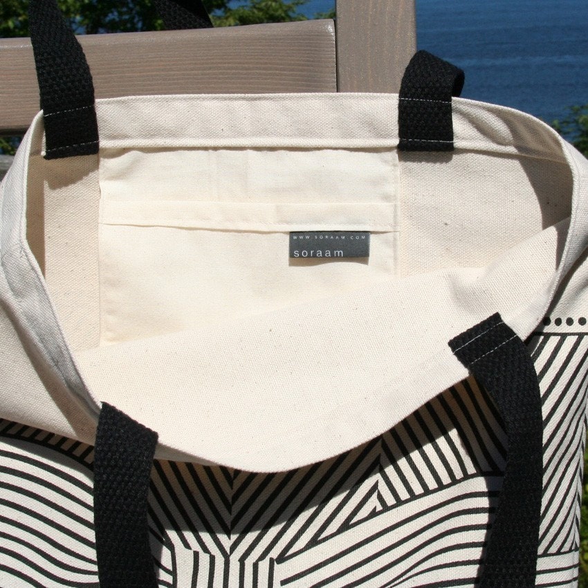 big bow canvas tote bag