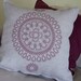 doily linen pillow cover red