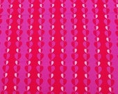 Cotton Fabric, 1 Yard, Hearts and Stripes, Red, Pink, Purple, Quilting, Quilt, Pillow, Wallhanging, Gift, Love