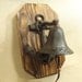 Rustic Anchor Cast Iron Bell -- lodge cabin decor -- reclaimed western cedar