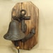 Rustic Anchor Cast Iron Bell -- lodge cabin decor -- reclaimed western cedar