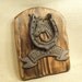 Rustic Horse Shoe Welcome Door Knocker -- lodge cabin decor -- reclaimed western cedar