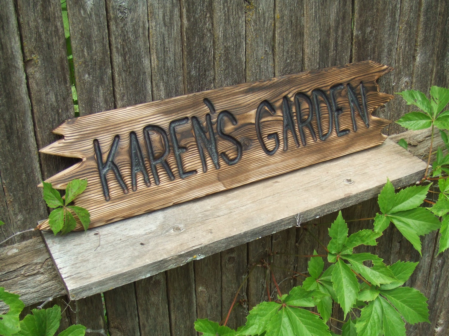 CUSTOM wood sign -- hand carved -- rustic un painted -- your name or numbers on reclaimed western cedar