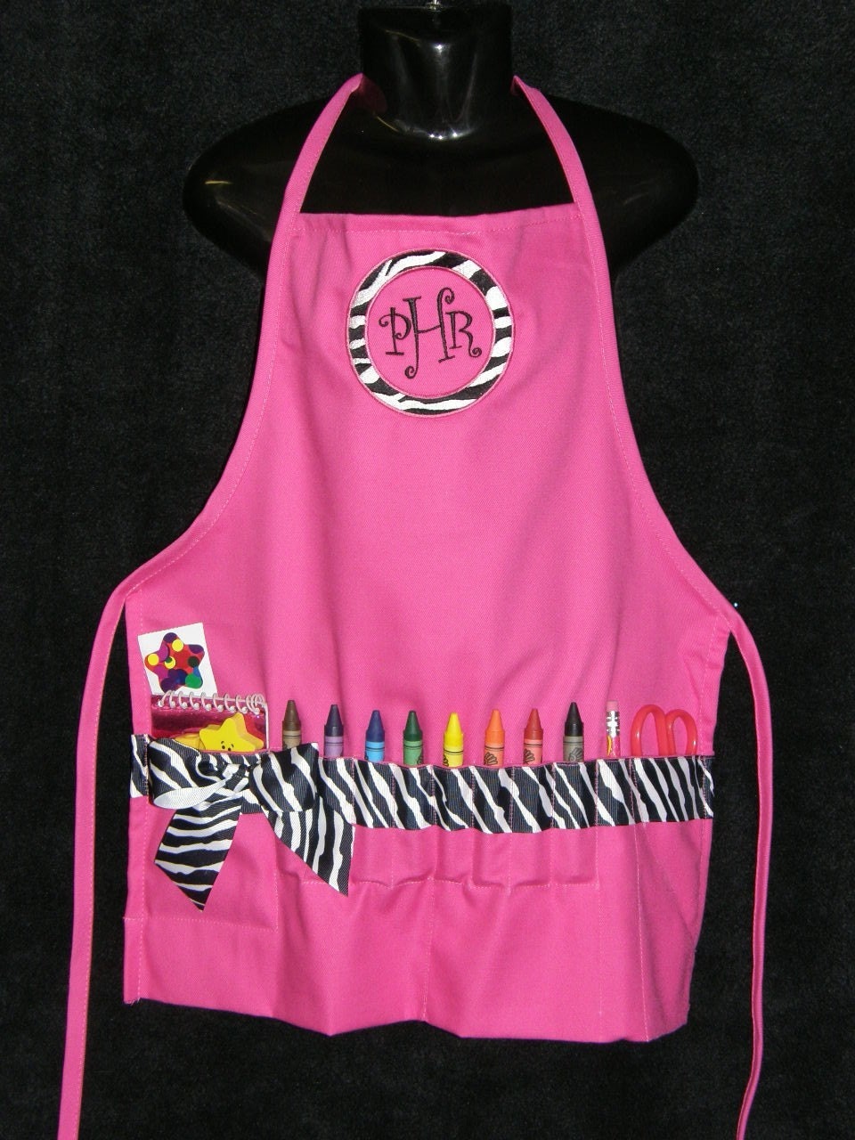 Personalized Child's Crayon Craft Apron Girl by hancocksembroidery