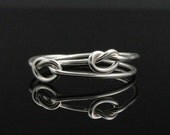 Friendship rings, a set of two. Infinity knot rings made of Argentium Sterling Silver. Best friends committment love friendship sisters BFF