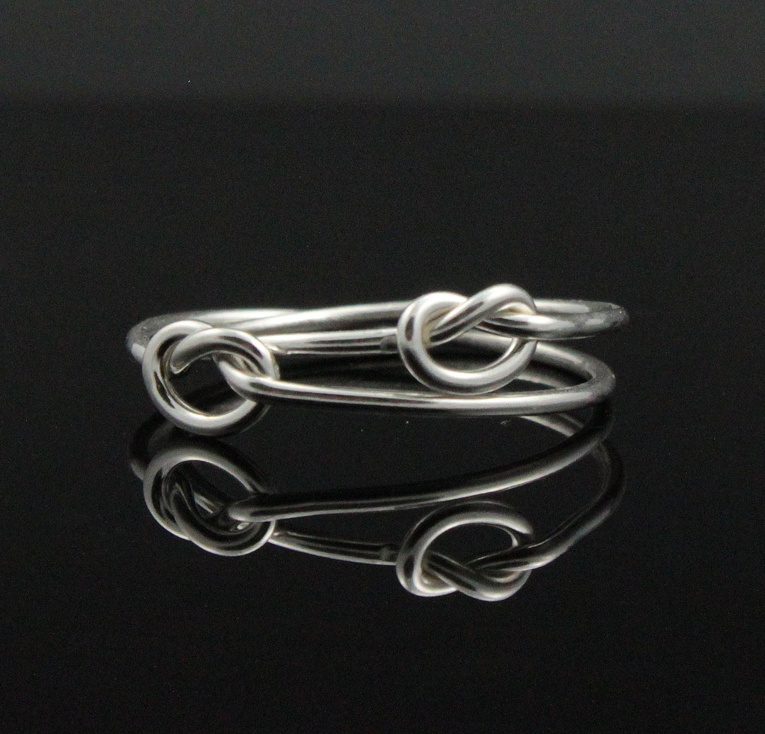 Friendship rings, a set of two. Infinity knot rings made of Argentium Sterling Silver. Best friends committment love friendship sisters BFF