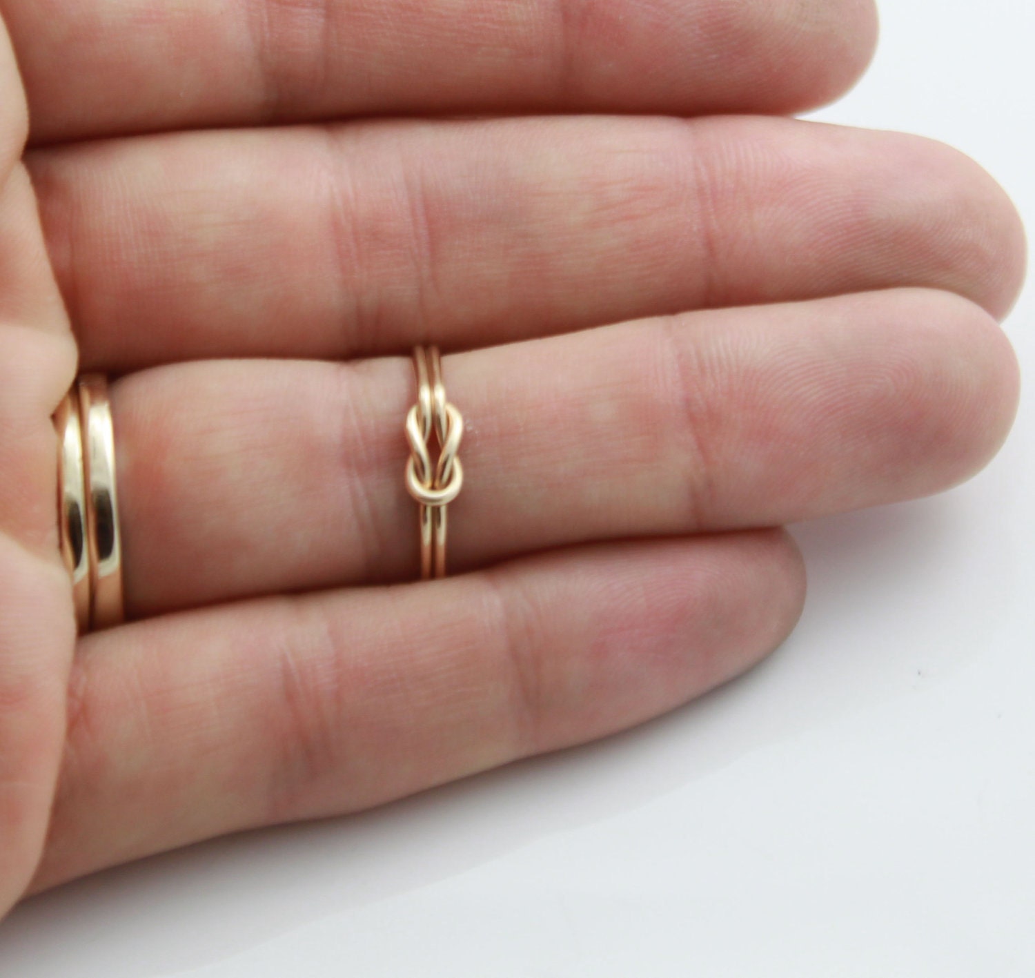 Solid 14K Gold Infinity knot ring Hug ring Alternate wedding ring, engagement, commitment ring promise ring same sex nautical jewelry