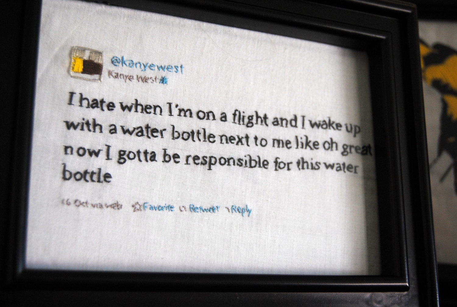 Your Favorite Kanye West Tweet - Hand-stitched and Framed - Made to Order