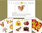 Printable 2, 3, and 4 Part Fall Puzzles