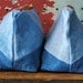 Sea and Sky Zip Purse w/ Distressed Rope Zipper Pull / Hand-dyed Natural Indigo Organic Cotton